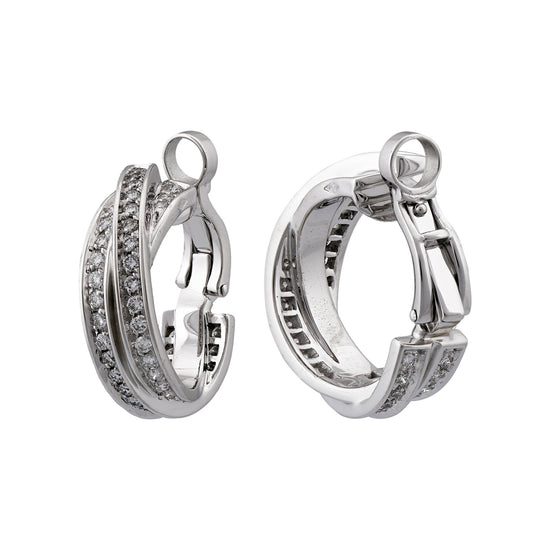 Load image into Gallery viewer, Cartier 18K White Gold Diamond Trinity Earrings
