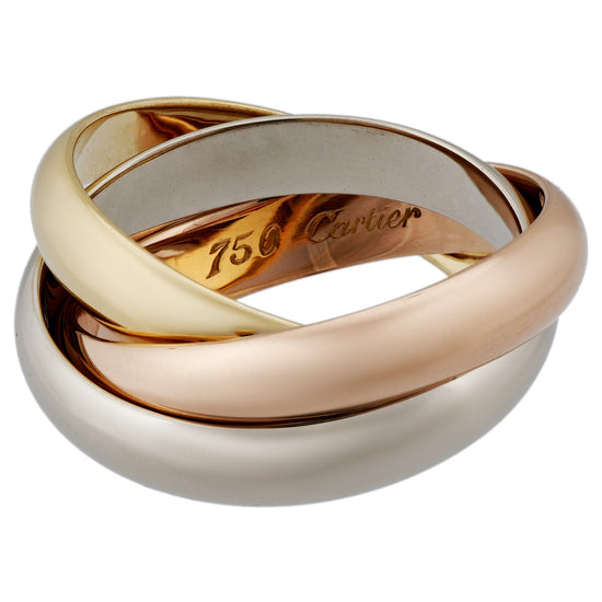 Cartier Trinity de Cartier Ring 18K Yellow, White, Rose Gold Size 58 – Gems  Are Forever