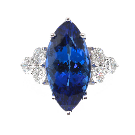 Rare Gemstone-Quality Tanzanite & Diamond Ring