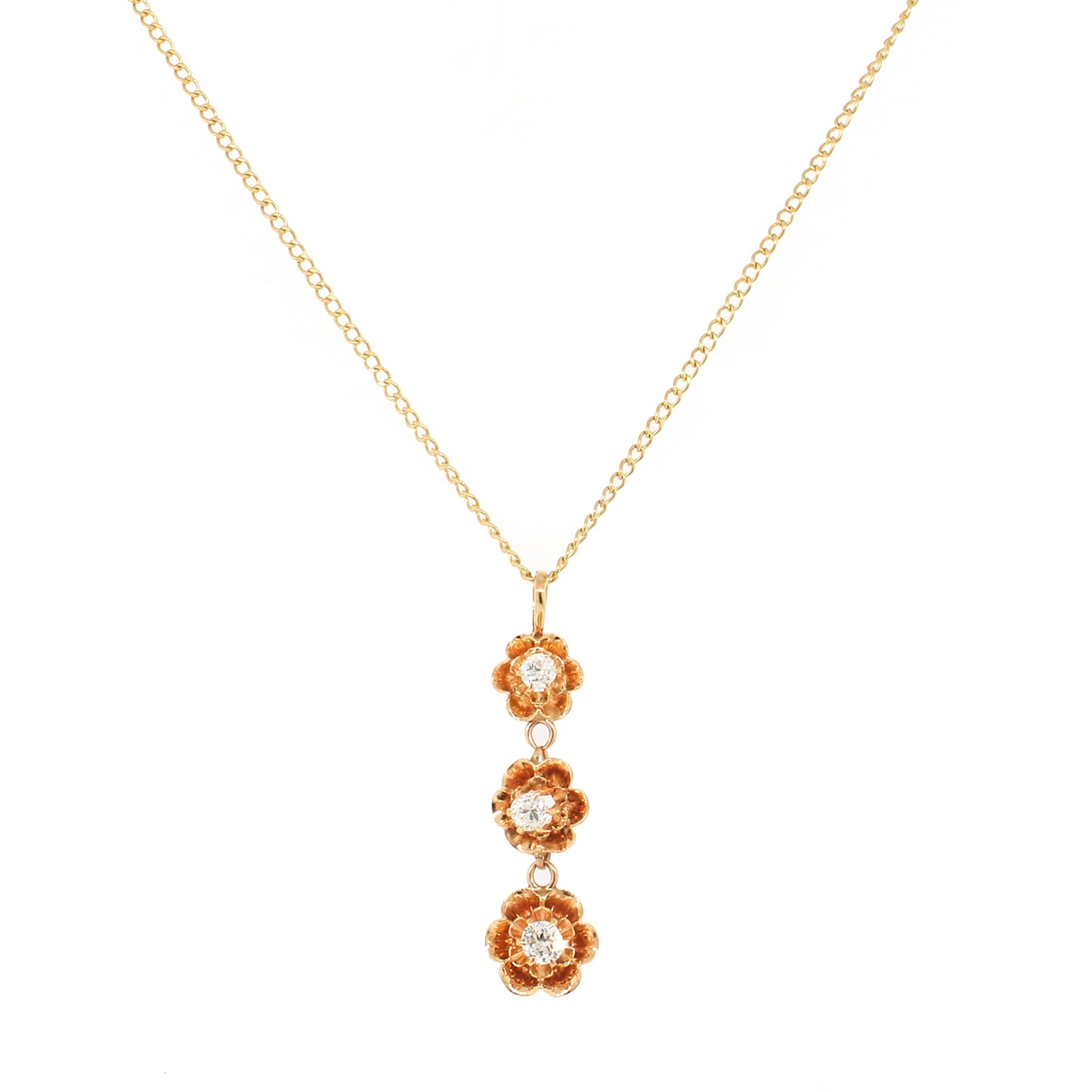 Load image into Gallery viewer, Diamond Tulip Pendant Necklace
