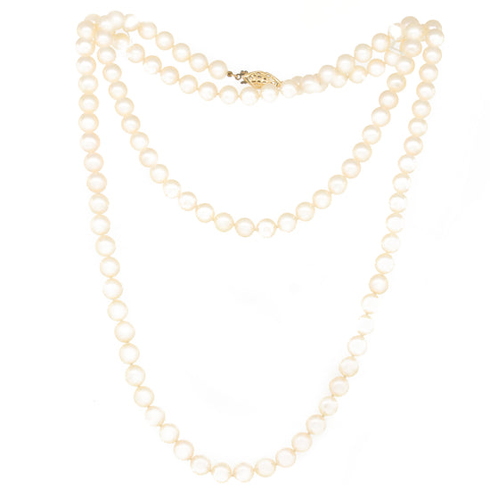 Load image into Gallery viewer, Fine White Pearl Long Strand Necklace
