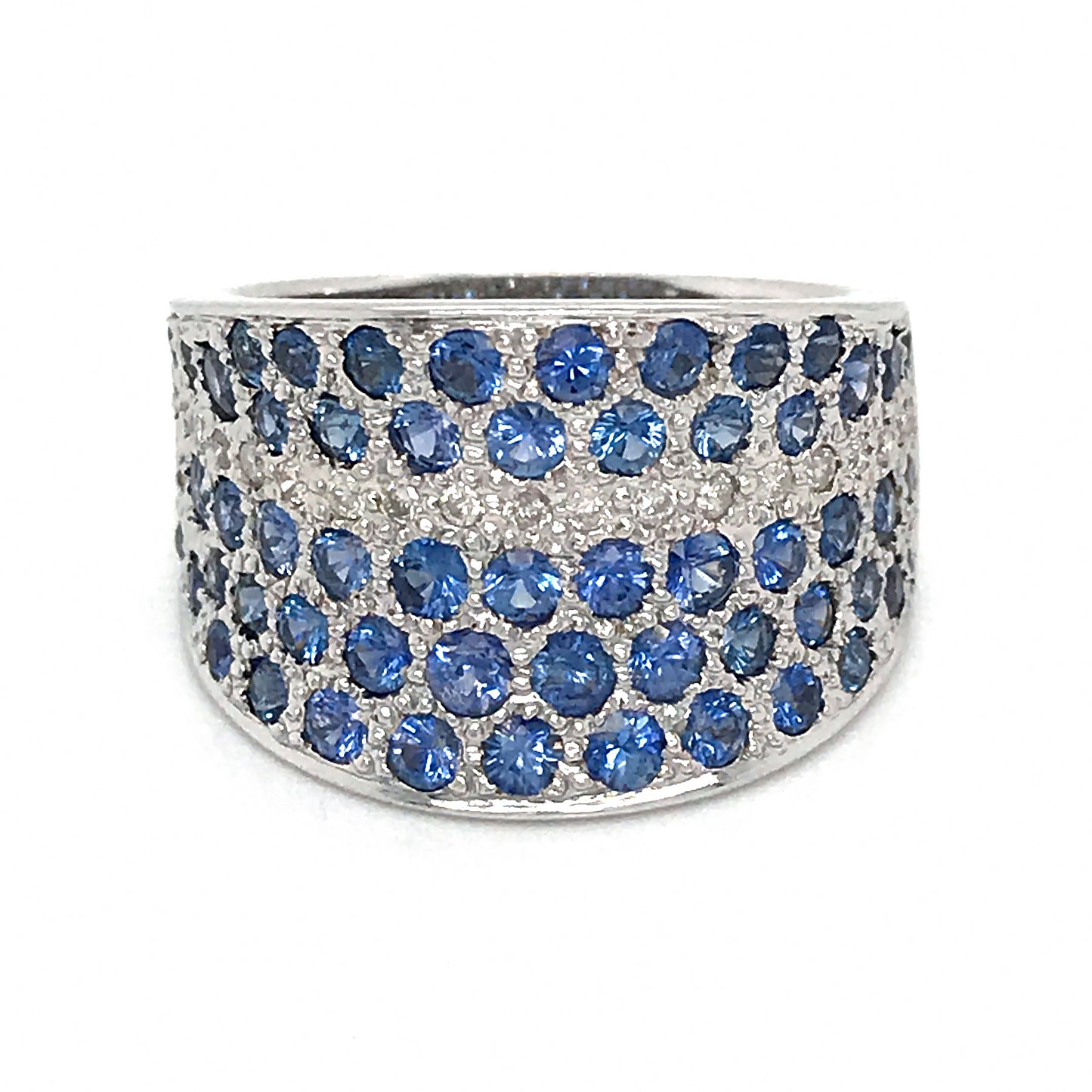 Load image into Gallery viewer, Sapphire and Diamond Ring 18k White Gold
