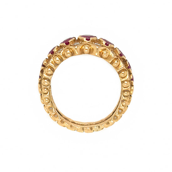 Zolotas 18k Yellow Gold Ruby and Diamond Ring