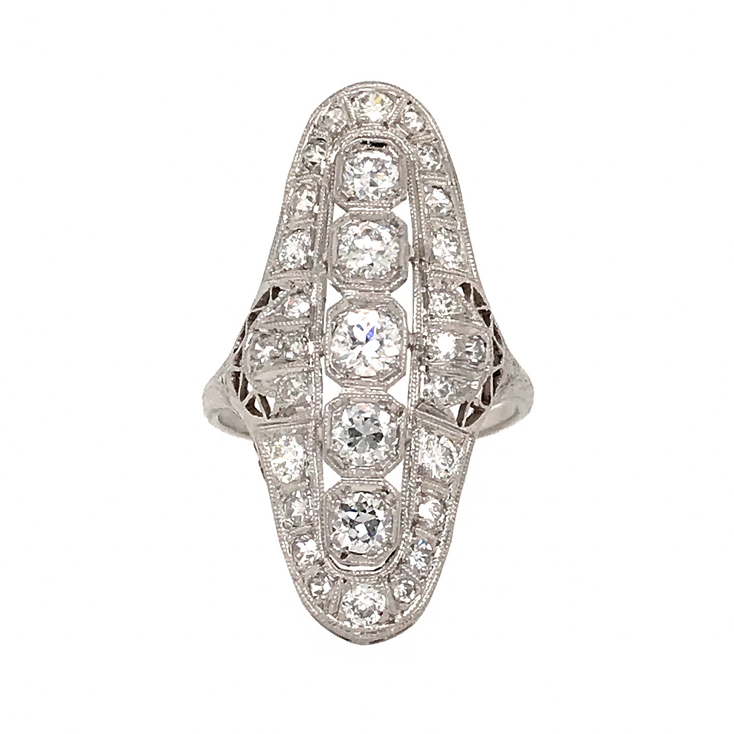 Load image into Gallery viewer, Art Deco Platinum Diamond Ring
