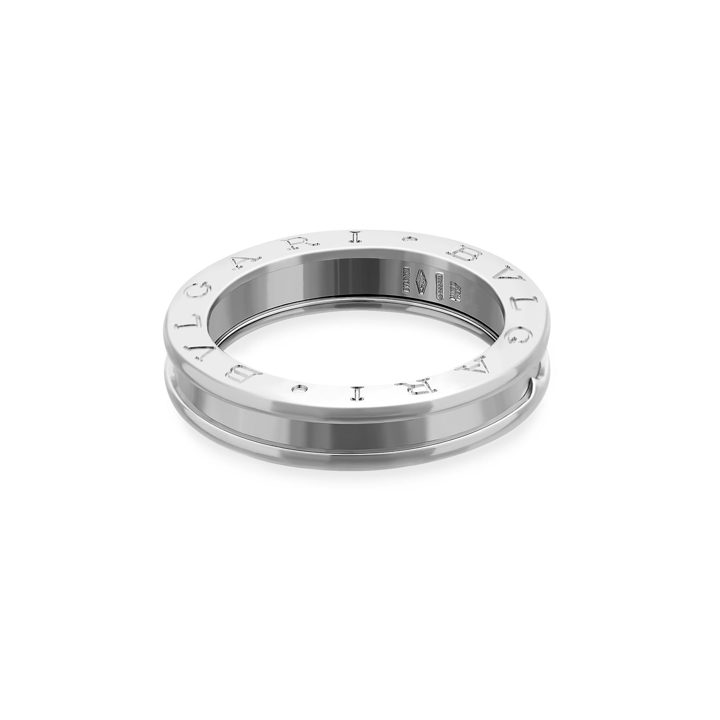 Bvlgari 18K White Gold B.Zero1 One Band Ring Size 9.50