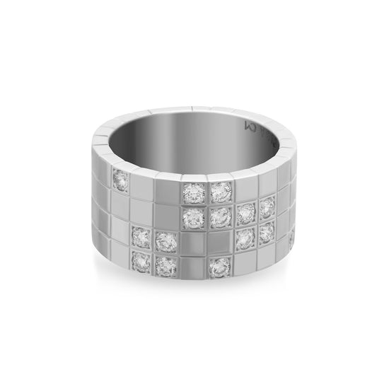 Cartier 18K White Gold Diamond Lanieres Ring Size: 9.5