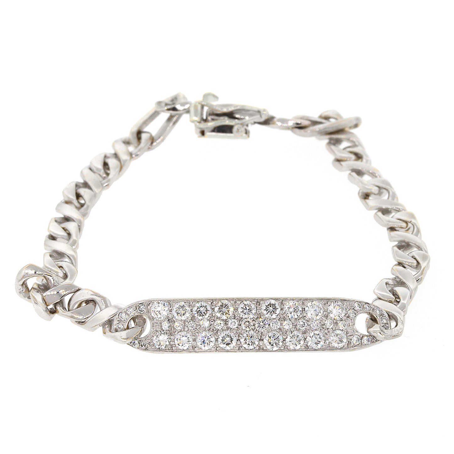 Diamond I.D Bangle Chain Bracelet