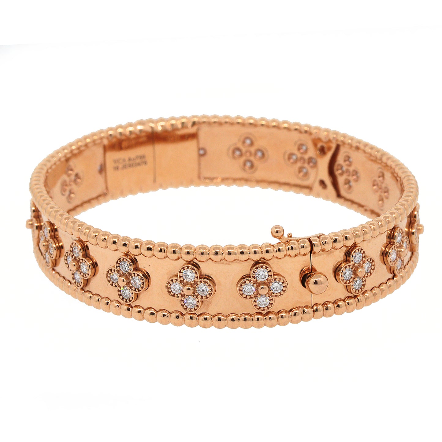 Van Cleef & Arpels Perlee Diamond Bracelet in 18K Rose Gold 1.78 CTW –  FashionsZila