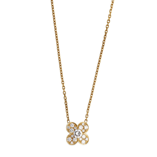 Snoep Tante waarde Van Cleef & Arpels 18K Yellow Gold Fleurs Diamond Pendant Necklace –  FabOn5th.com