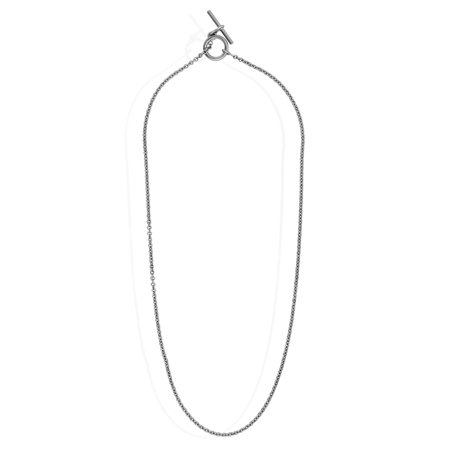 Hermes 18K White Gold Mini Chaine D'ancre Necklace Length: 15"