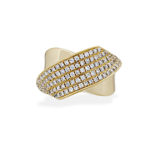 Estate 18K Yellow Gold Diamond Ring Size 6.2