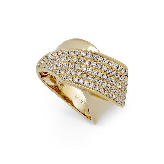 Estate 18K Yellow Gold Diamond Ring Size 6.2