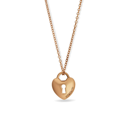 Tiffany & Co. // 18k Rose Gold Heart Lock Necklace // 16.14