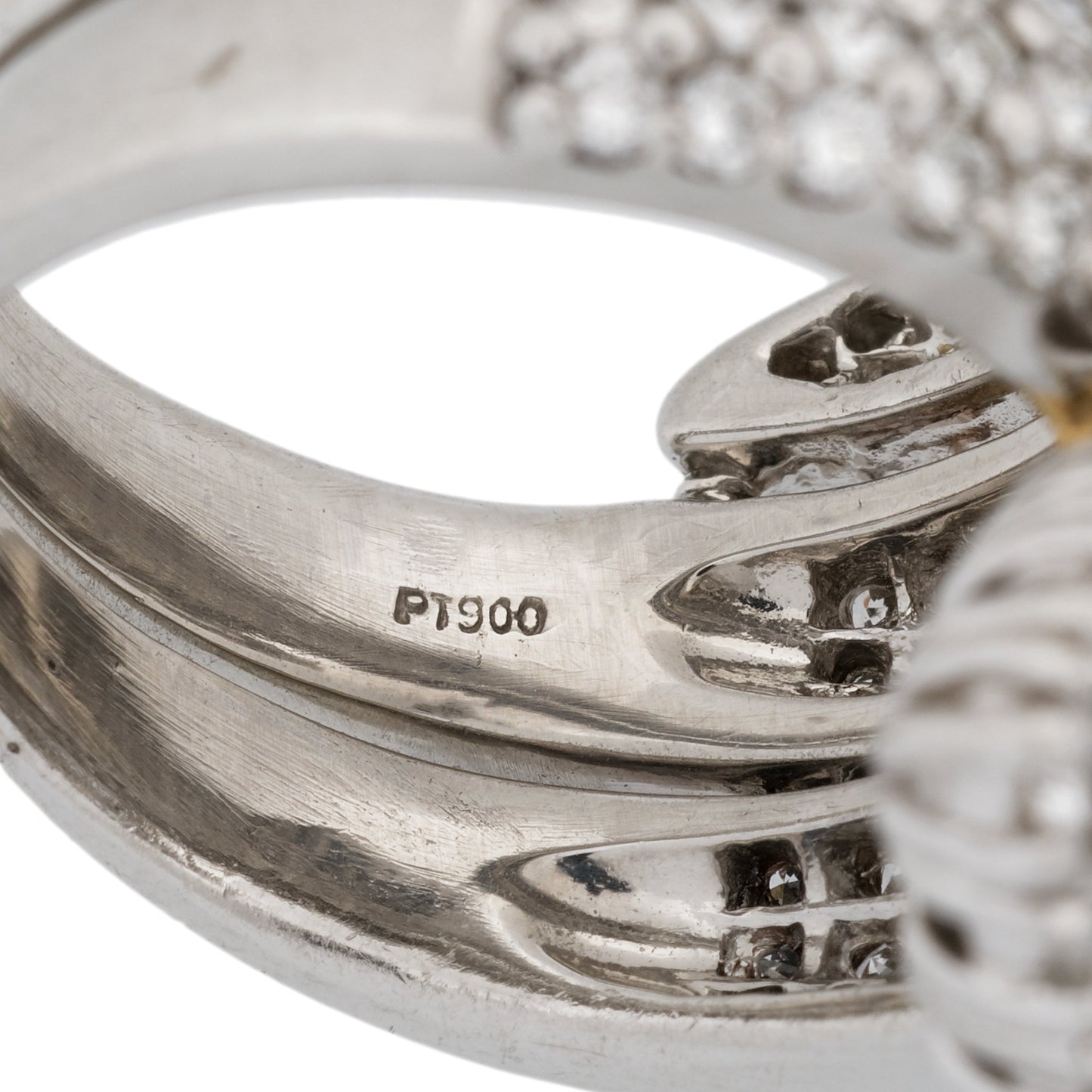 Estate Platinum Diamond Snake Ring Size 6