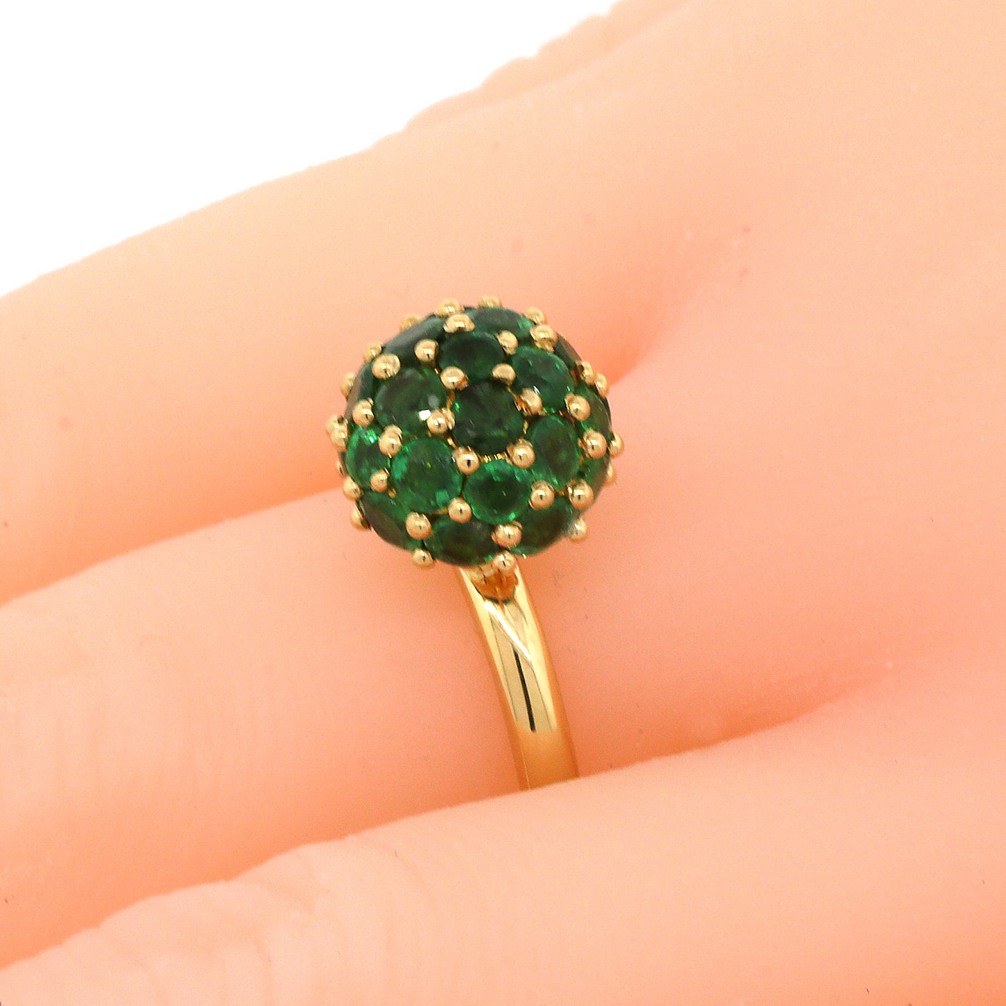 Load image into Gallery viewer, Dainty Emerald Ball Ring

