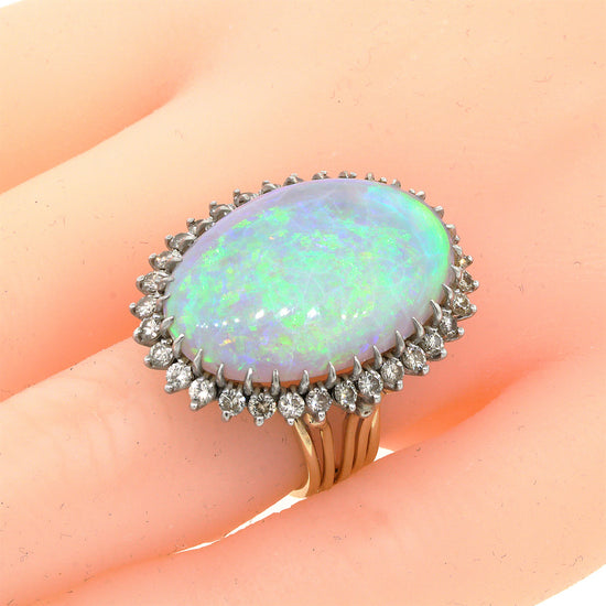 Load image into Gallery viewer, Opal and Diamond Cocktail Ring
