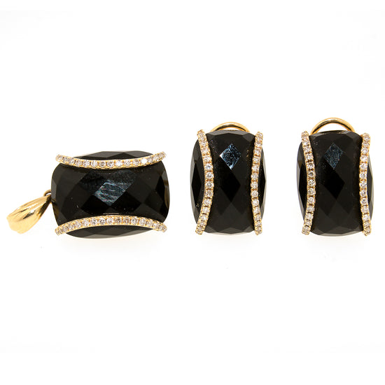 Load image into Gallery viewer, Effy Yellow Gold Onyx and Diamond Jewelry Set
