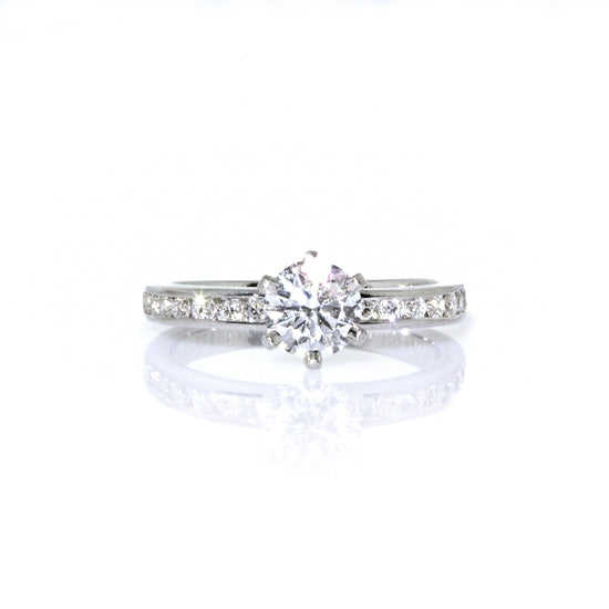 Load image into Gallery viewer, Tiffany &amp;amp; Co. Platinum Setting with a Channel Set Diamond Engagement Ring
