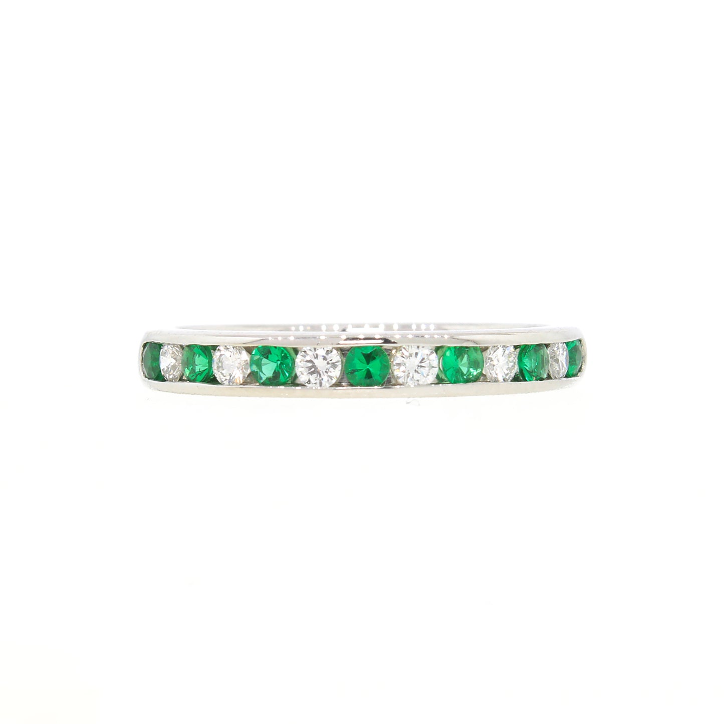 Load image into Gallery viewer, Tiffany and Co. Emerald and Diamond Band Ring
