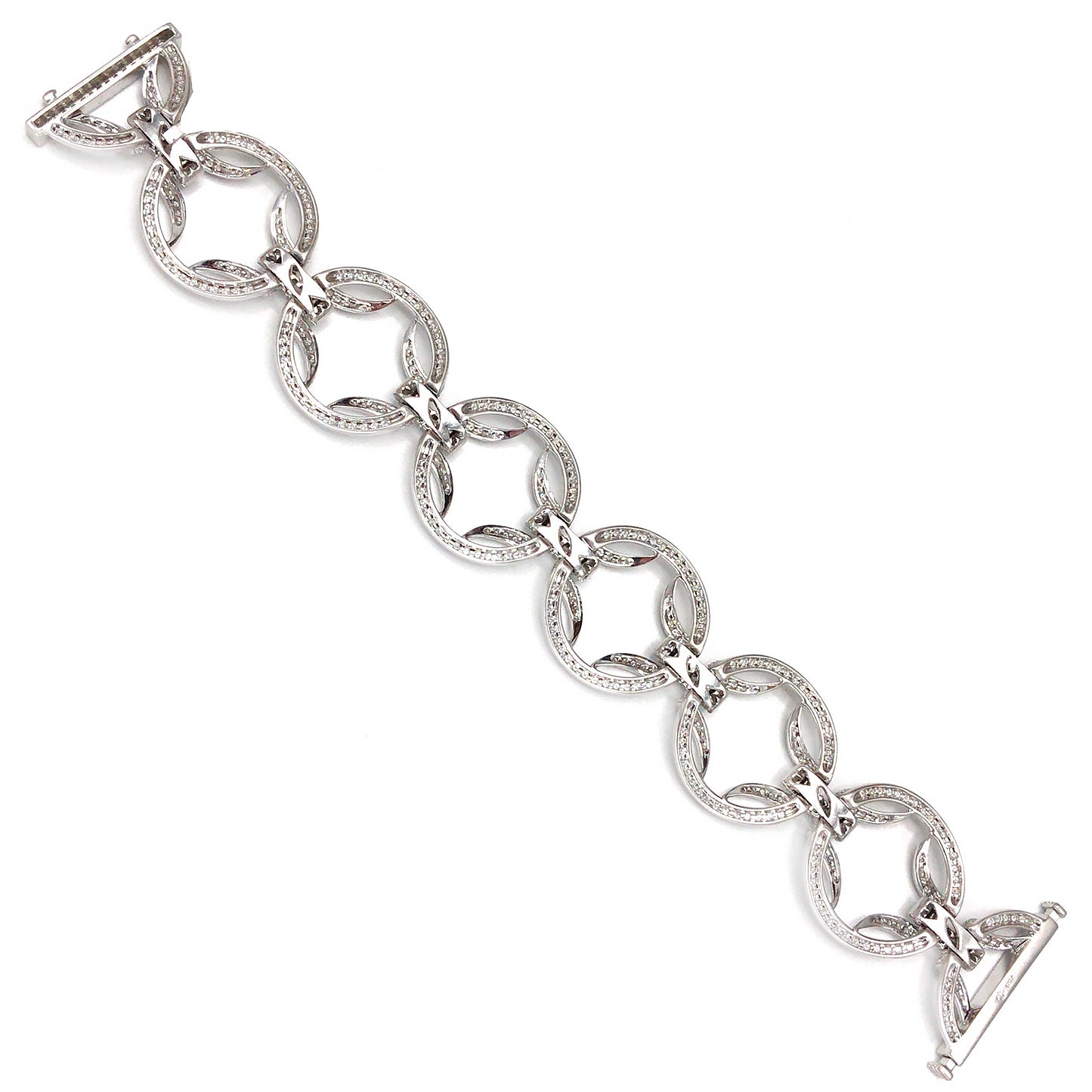 Load image into Gallery viewer, 18k White Gold Circles Diamond Bracelet
