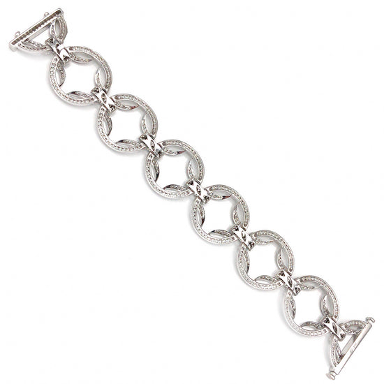 18k White Gold Circles Diamond Bracelet