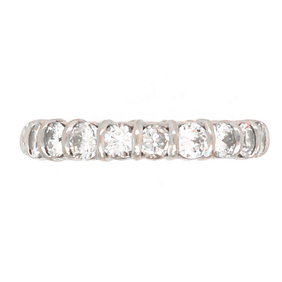 Load image into Gallery viewer, 14k White Gold Bar-Set Diamond Eternity Band Ring
