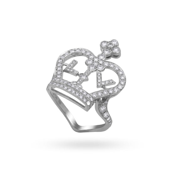 Pre-Owned Louis Vuitton Blason Diamond Ring in 18k Gold –