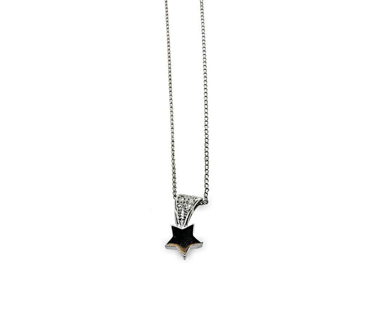 Christian Dior Platinum Diamond Star Necklace Length: 15"