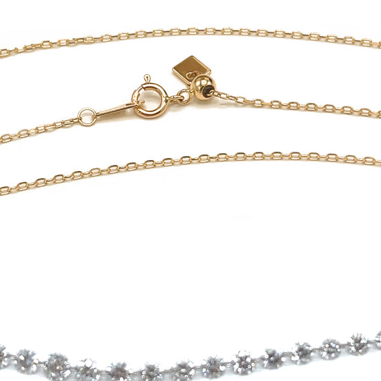 18k White Gold Diamond Bead Adjustable Choker Necklace