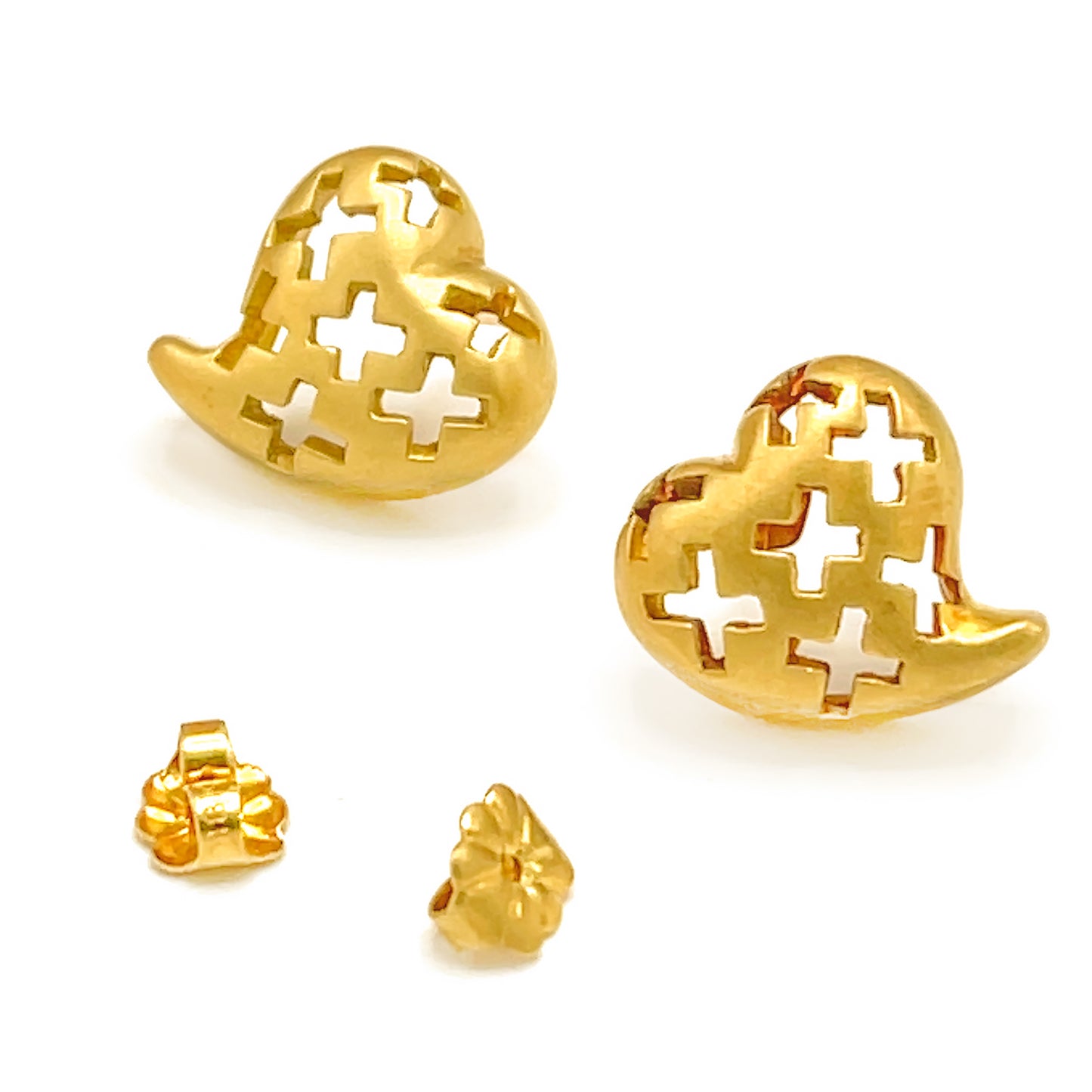 Yellow Gold X Stud Earrings