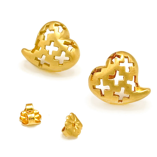 Load image into Gallery viewer, Yellow Gold X Stud Earrings
