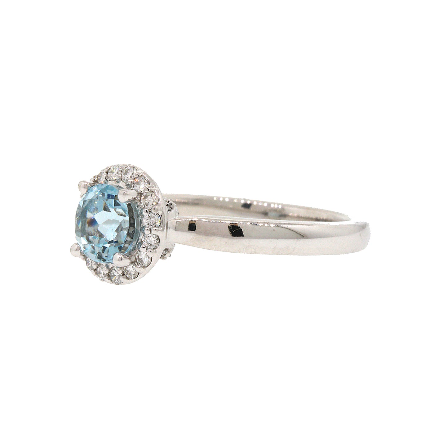 Load image into Gallery viewer, Sweet Aquamarine and Diamond Cluster Ring
