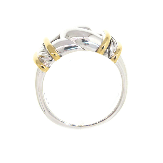 Load image into Gallery viewer, David Yurman Cable and Knot Sterling Silver and Gold Ring
