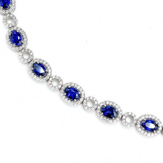 Load image into Gallery viewer, Fabulous 18k White Gold Sapphire and Diamond Collar Necklace

