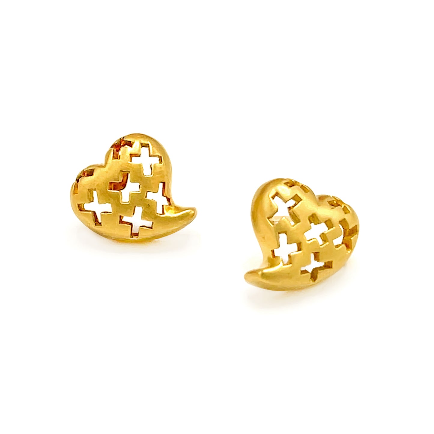Load image into Gallery viewer, Yellow Gold X Stud Earrings
