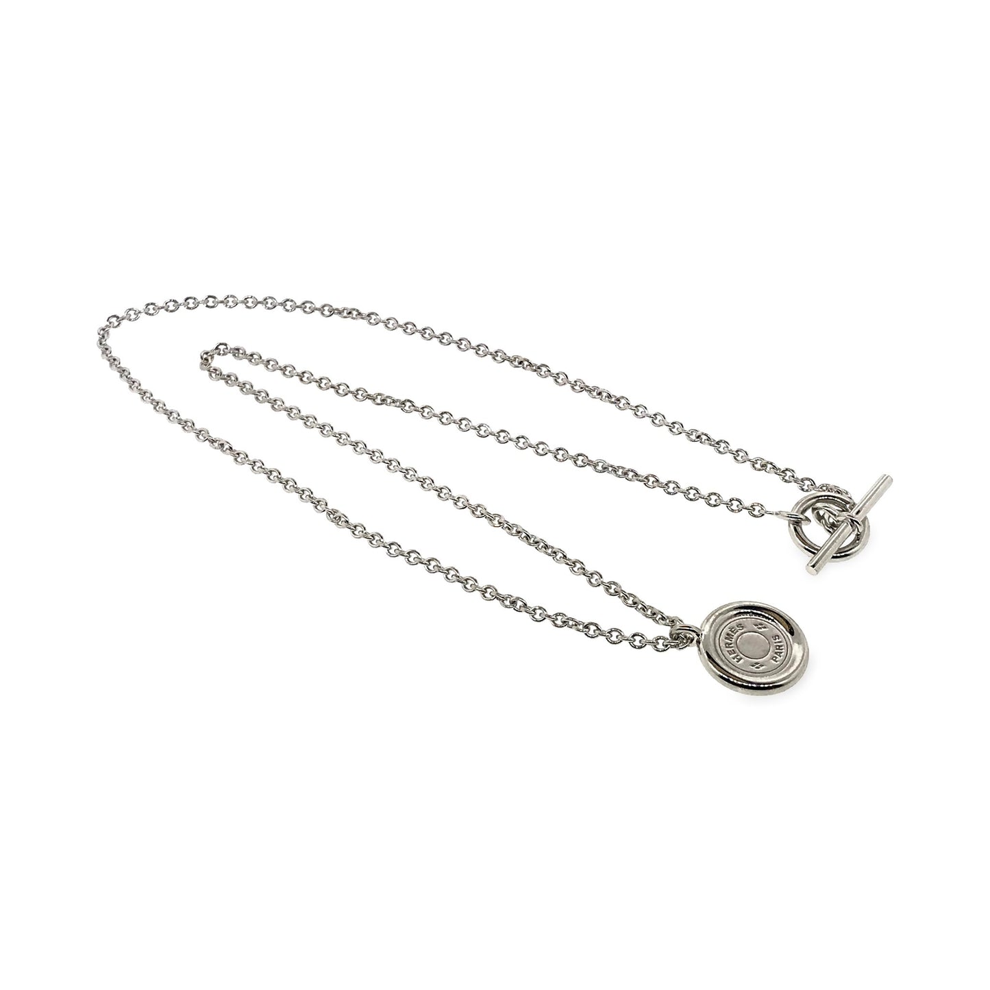 Hermes 18K White Gold Serie Necklace Length: 16"