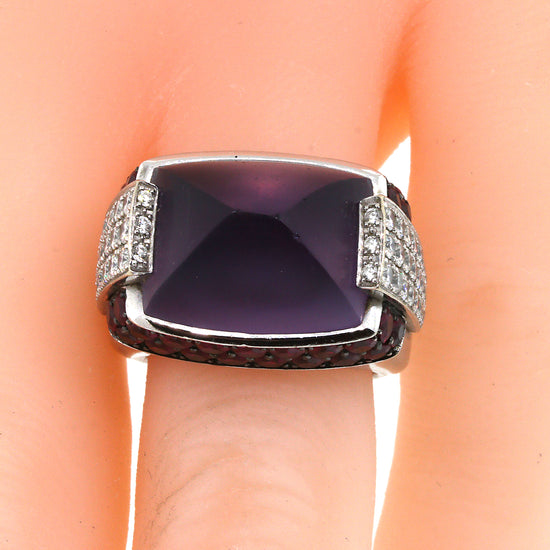 Maubossin Amethyst, Ruby and Diamond Ring