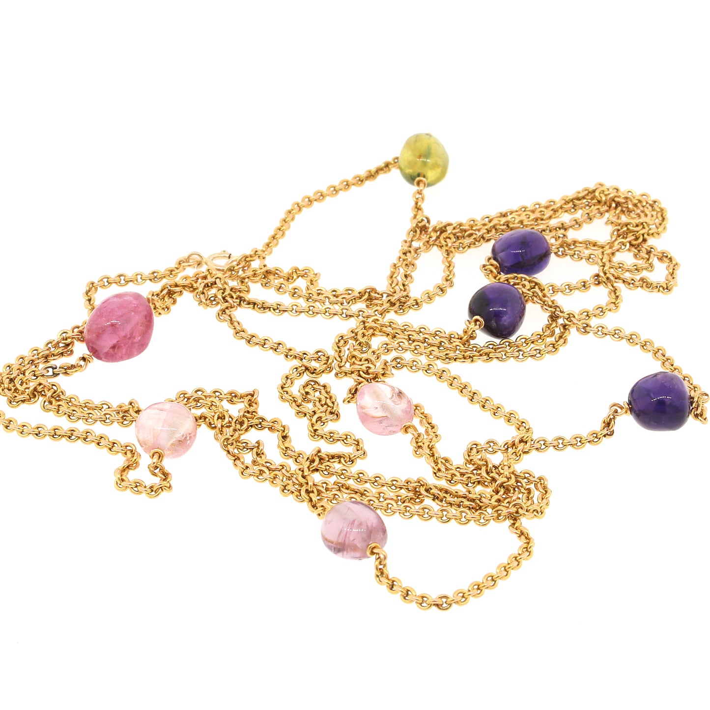 Load image into Gallery viewer, Semi-Precious Stones Long Bead Chain Necklace

