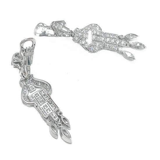 Art Deco Diamond Hanging Earrings