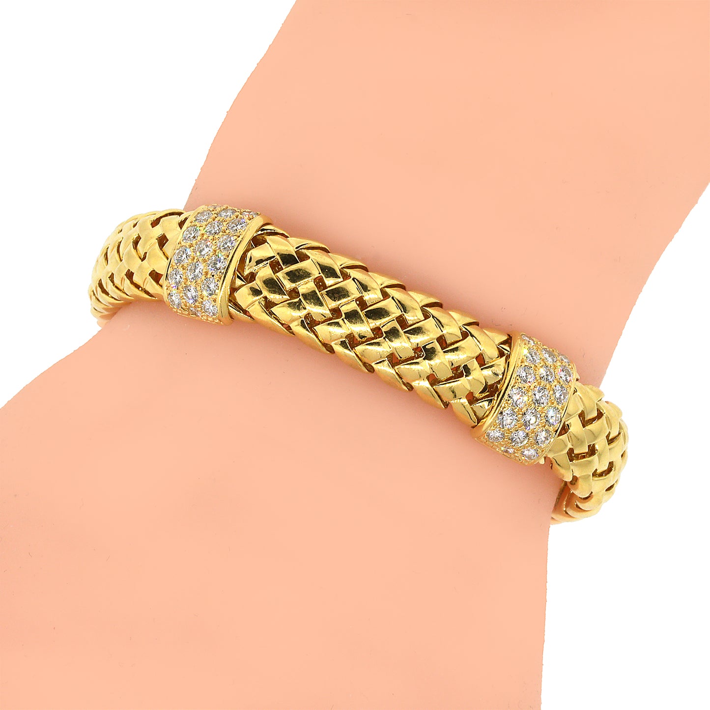 Load image into Gallery viewer, Tiffany and Co. Woven Link Vannerie Diamond Bracelet
