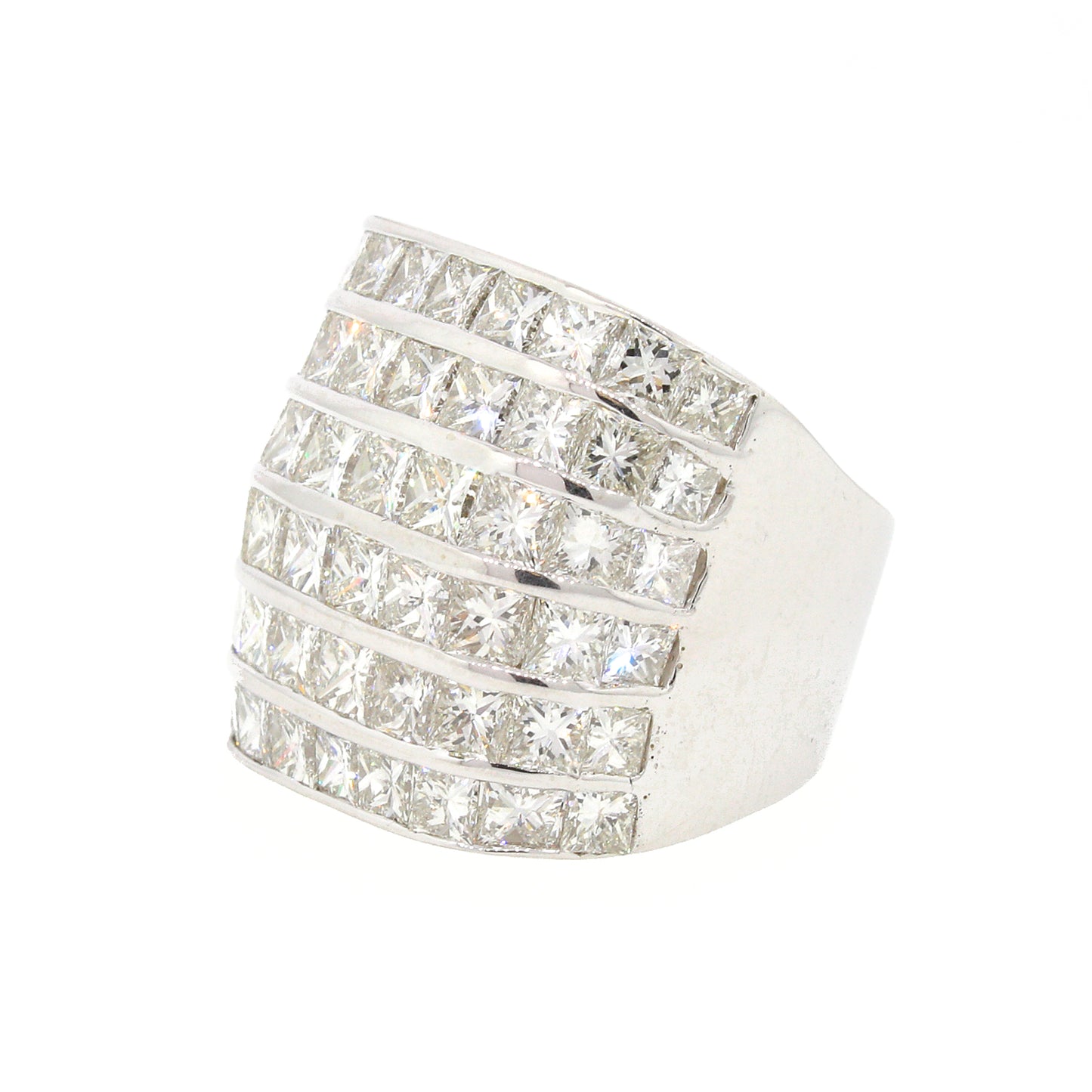 Load image into Gallery viewer, 6-Row Princess Cut Diamond Band Ring
