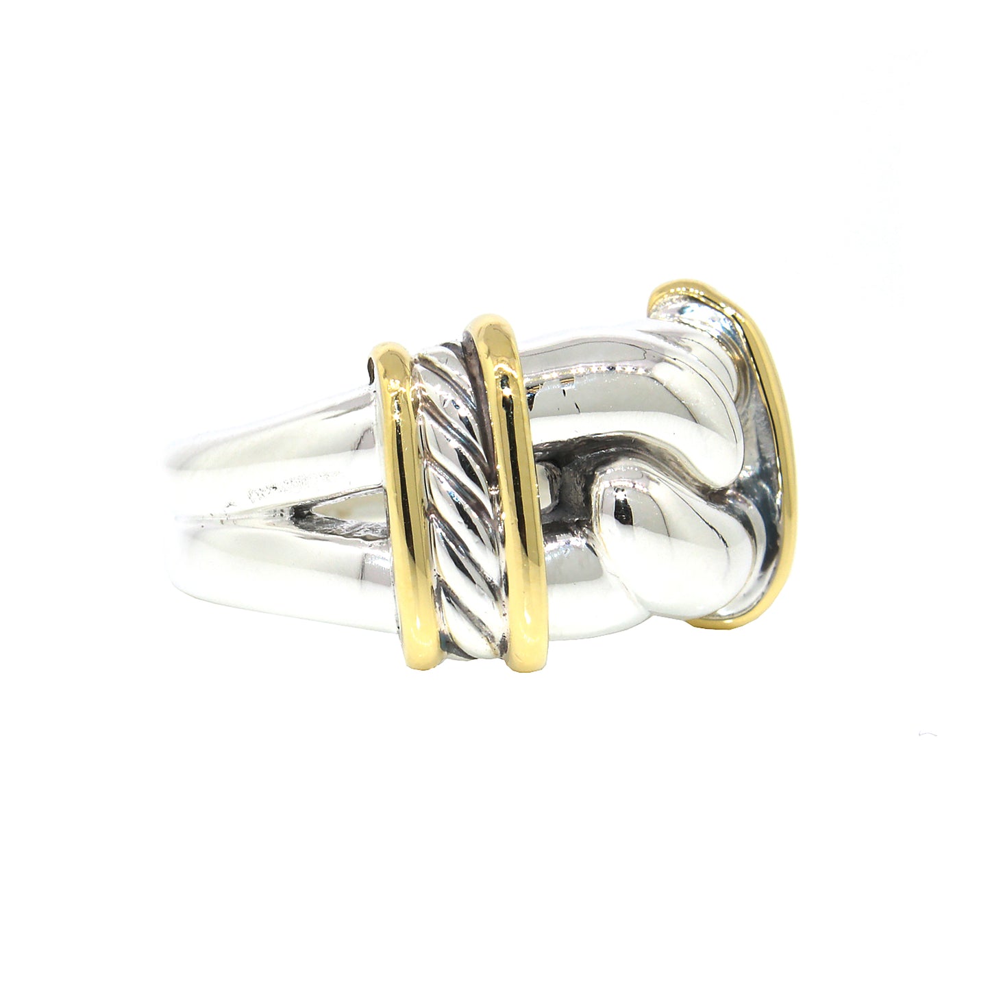 David Yurman Cable and Knot Sterling Silver and Gold Ring