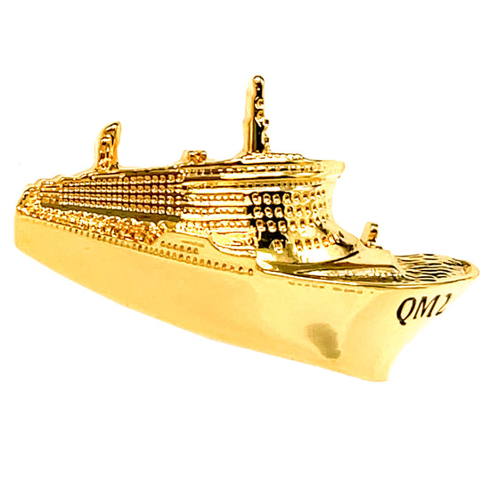 Load image into Gallery viewer, Queen Mary 2 Yellow Gold Pin
