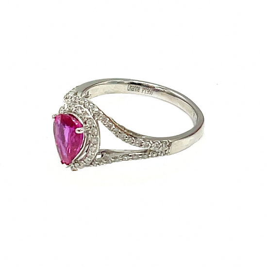 Orianne GIA Certified No-Heat Ruby Pear-Shaped Ring