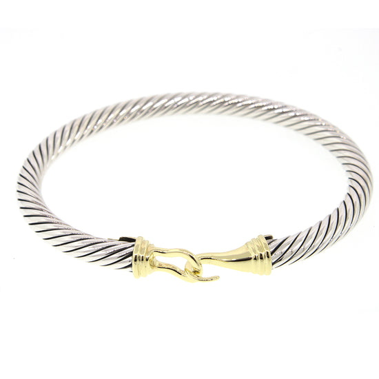 David Yurman Cable Silver and Gold Cuff Bracelet