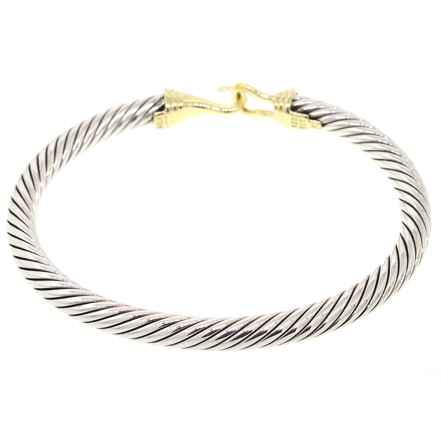 David Yurman Cable Silver and Gold Cuff Bracelet