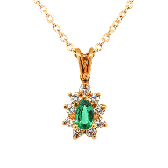 Load image into Gallery viewer, Sweet Emerald and Diamond Pendant
