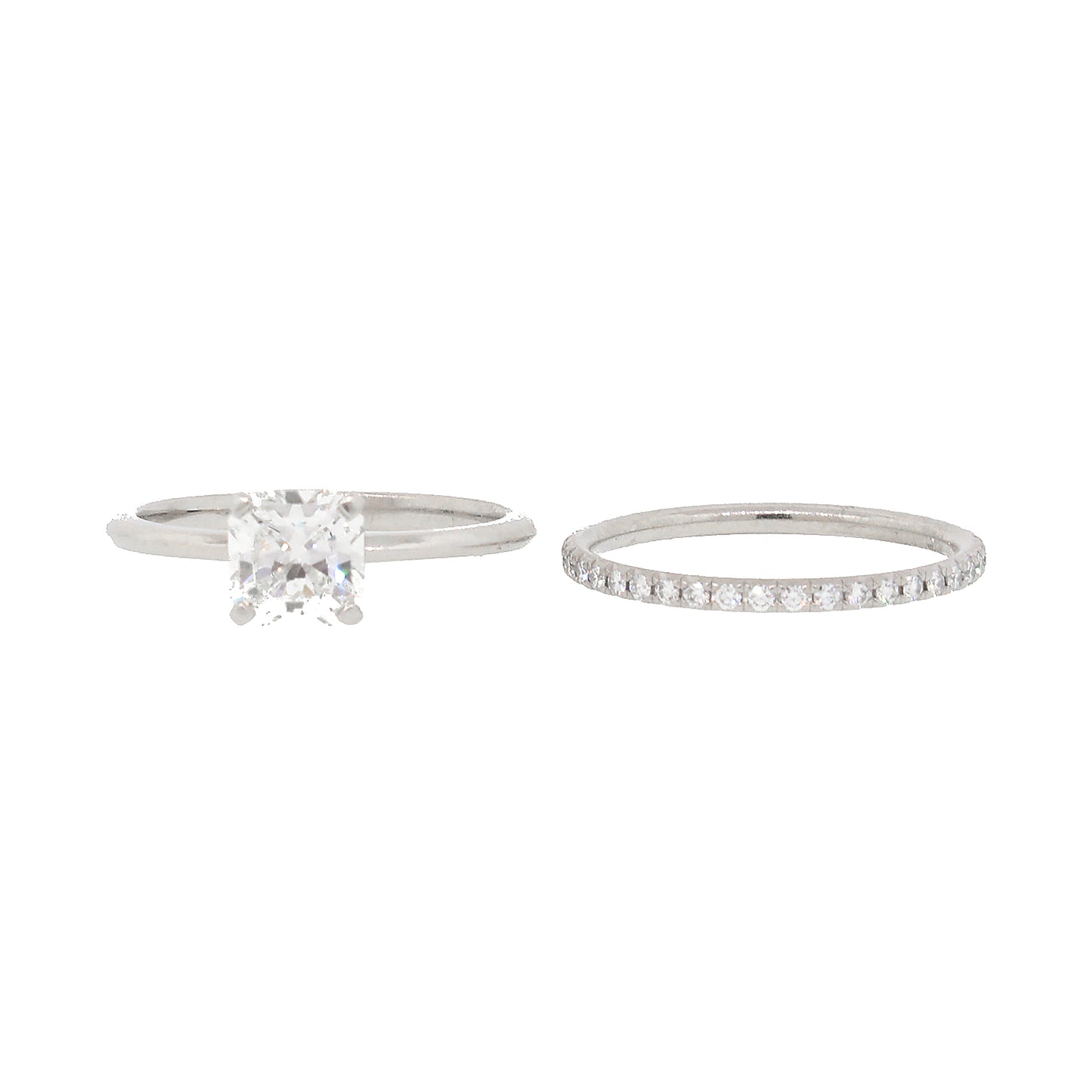 Tiffany and Co. TRUE Diamond Engagement Platinum Ring and Matching Wedding Band