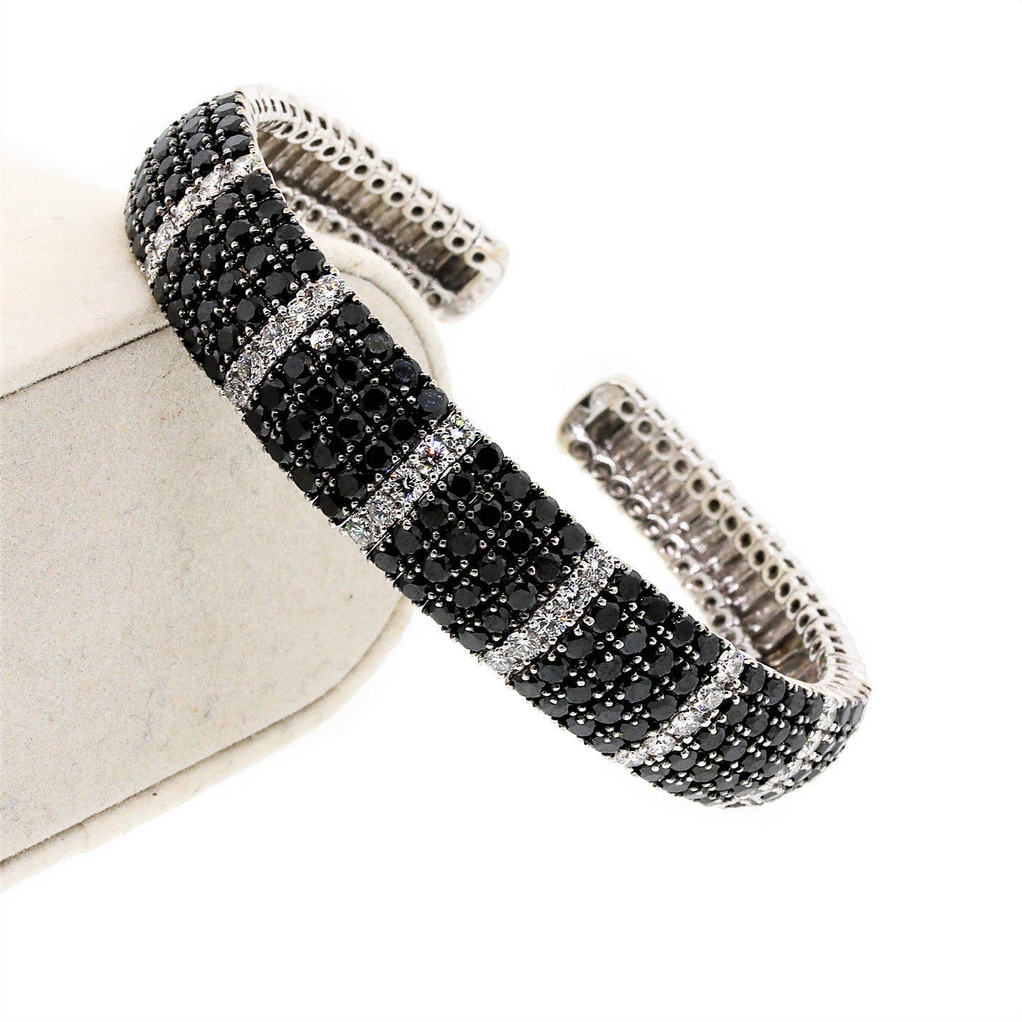 Load image into Gallery viewer, Black and White Diamond Cuff Bracelet
