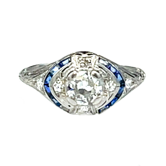 Load image into Gallery viewer, Platinum Art Deco Diamond Engagement Ring
